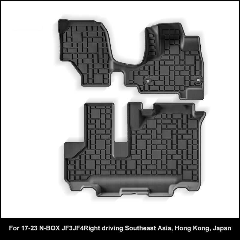 เหมาะสําหรับ 17-23 Honda N-BOX JF3JF4 ขวาหางเสือรถเสื่อเท้า TPE เสื่อเท้า Trunk Mat