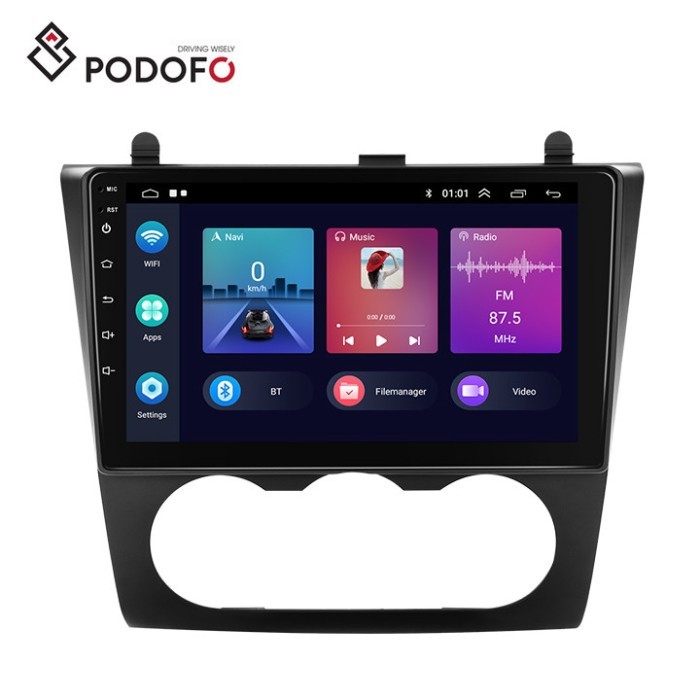 Podofo 9'' Android 13 Car Radio Autoradio Car Stereo CarPlay & Android Auto GPS Wifi BT FM For Niss