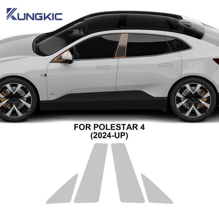 For Polestar 4 2024 2025 TPU Headlight A B Pillars Film Anti-Scratch Protective Car Sticker Paint P