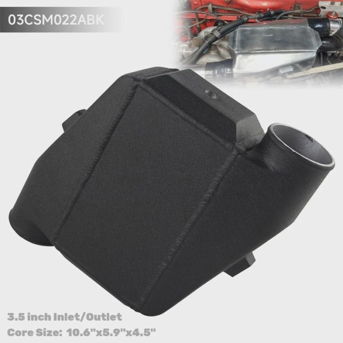 Bar & Plate Upgraded Universal Liquid to Air Intercooler 10.6"x5.9"x4.5" 3.5" Inlet/Outlet NPT 1/2