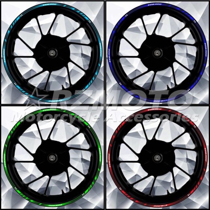 For Motorcycle ZZR1100 Logo Wheel Decal Decoration Set 17 Inch Wheel Frame ZZR 1100 Rim Reflective