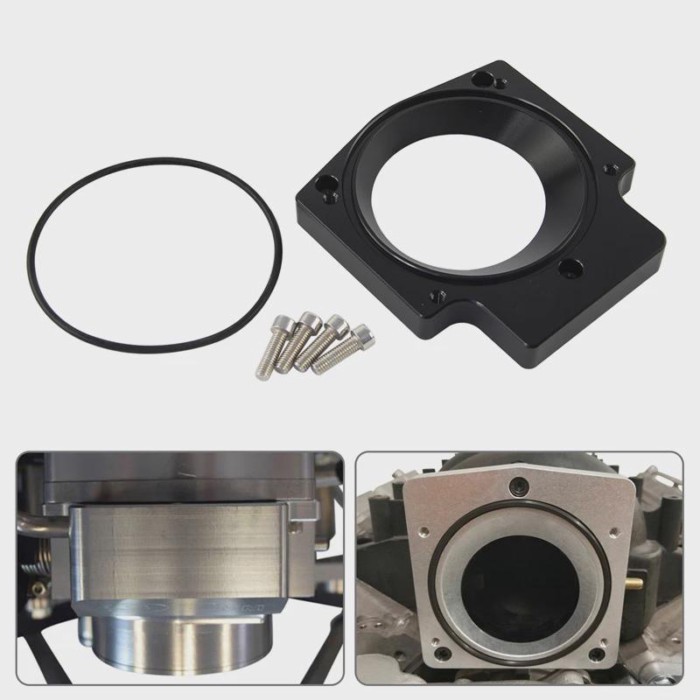 Throttle Body 102MM Manifold Adapter Plate For Chevy GM Gen III LS LSX V8 Engine 4-Bolt Cable CNC A