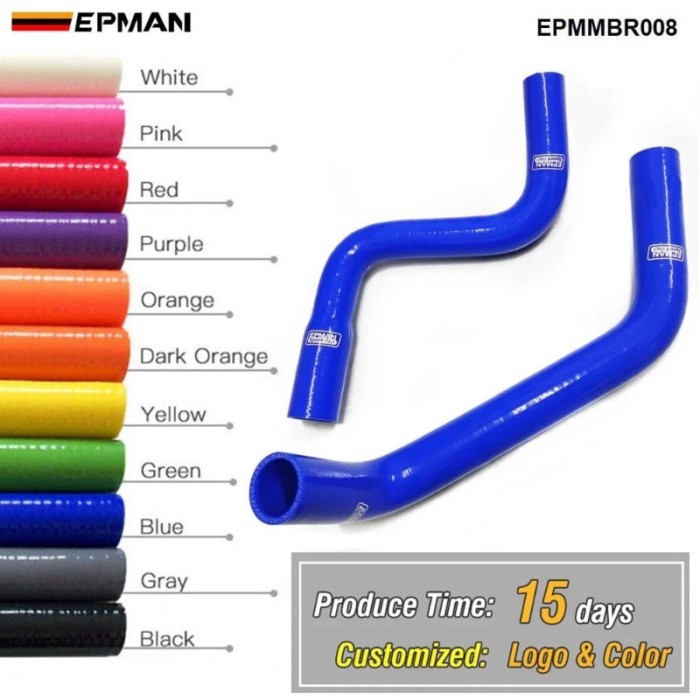EPMAN Silicone Intercooler Turbo Radiator Hose Kit For MIT LANCER 1.6 4G18 MT 06+ (2pcs) EPMMBR008