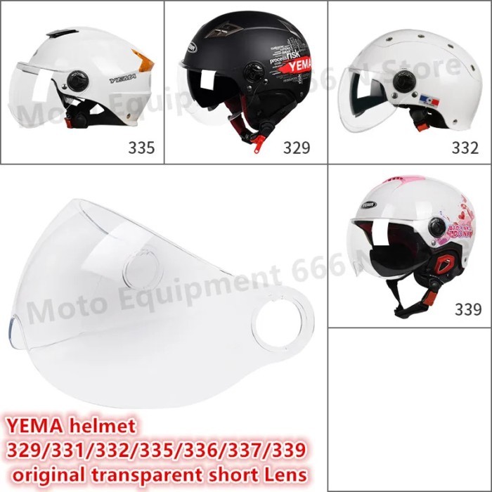 YEMA Helmet 329/331/332/335/336/337/339 Original Transparent Anti Fog Lens Tea Colorful Visors Helm