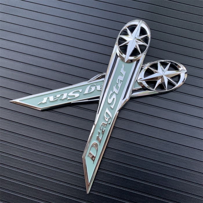 Motorcycle Gas Tank Badge Emblem Drag Star Decals Stickers For Yamaha Vstar XVS XV 400 650 XV400 XV