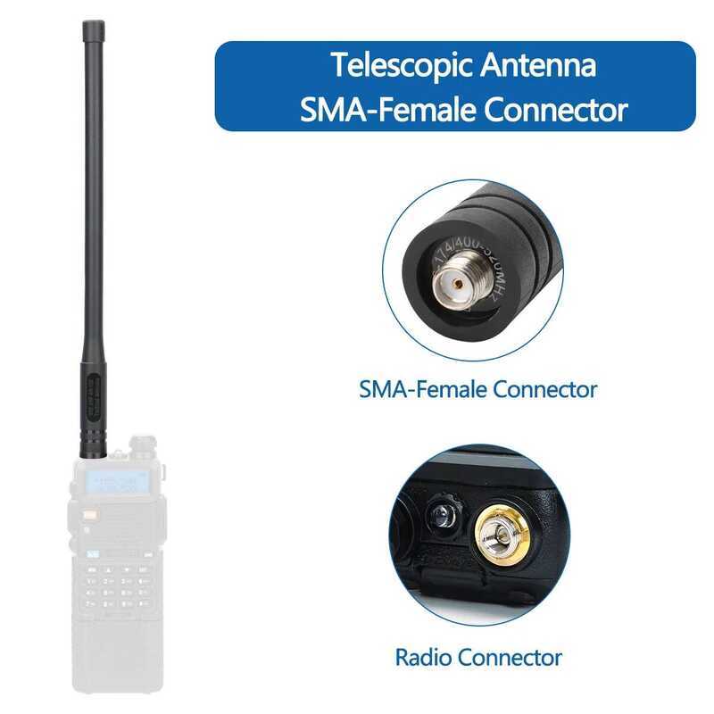▥ Dual Band Vhf/Uhf Female High Gain Handheld Radio  Antenna For  Ar-
