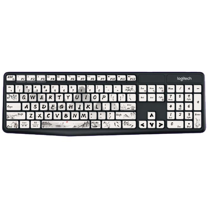 เหมาะสําหรับ Logitech MK235 K235 K390 K375S MK315 เดสก์ท็อปคีย์บอร์ดสติกเกอร์ปุ่มสติกเกอร์ฟิล์ม
