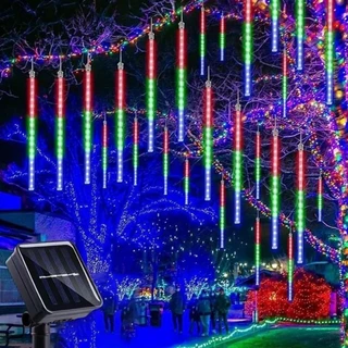 ไฟดาวตก LED ยอดนิยม ควบคุมรีโมท โซล่าเซลล์ กันน้ำ IP65 สำหรับแต่งต้นคริสต์มาสกลางแจ้ง