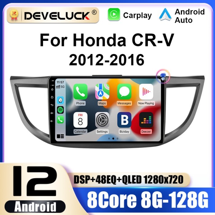 2 Din Android 12 Car Radio For Honda CRV CR-V 2012 - 2016 Multimedia Video Player GPS 4G Carplay Au