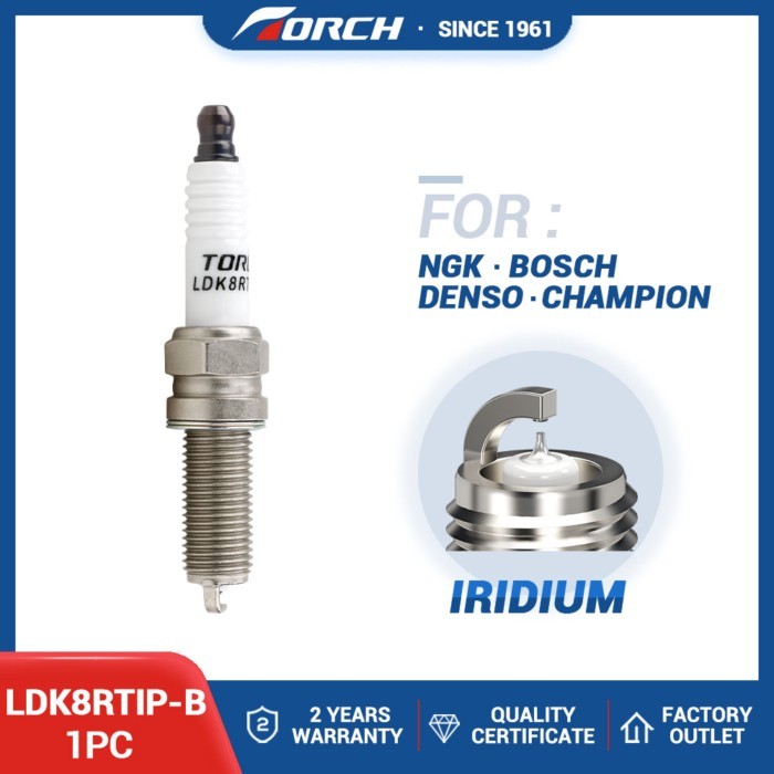 1PC Iridium Spark Plug TORCH LDK8RTIP-B OE218 Replace for F4J20-3707010 F4J20-3707010AB for Chery T