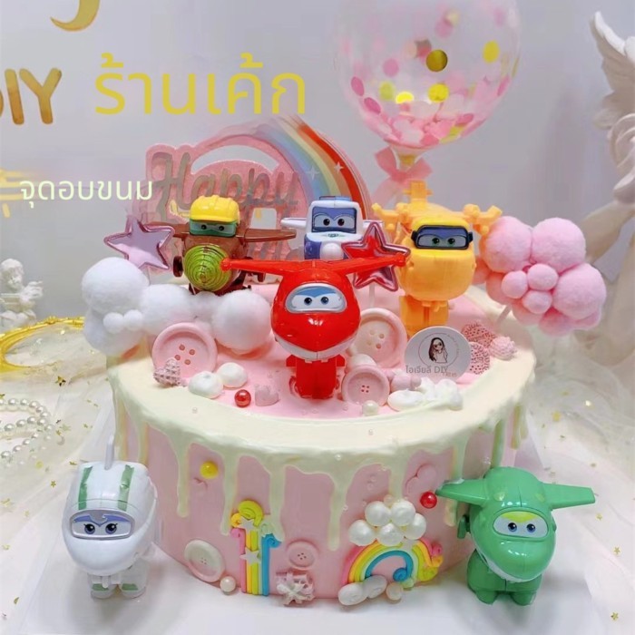 Super Flying Man เครื่องประดับตกแต่งเค้กวันเกิด Plug-In เด็กการ์ตูนเบเกอรี่ขนมตกแต่ง - รูปที่ 6
