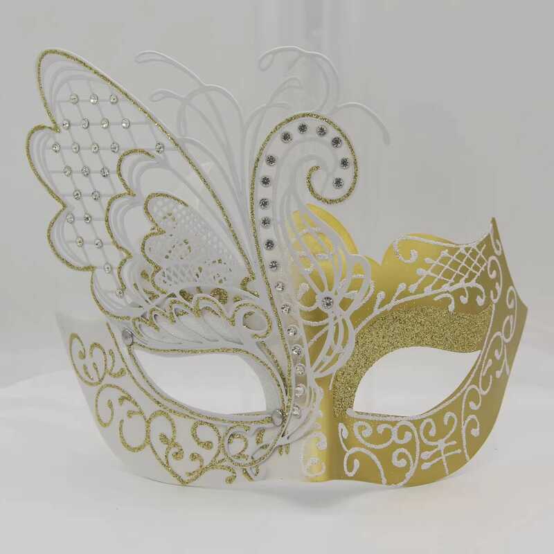 Venice High-Endหน้ากากผู้หญิงโลหะผีเสื้อเพชรMasquerade Party cospy Dress Up Mask