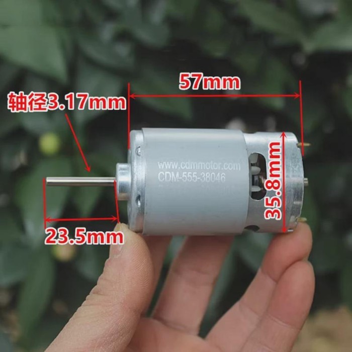 RS-555 36mm Motor DC 12V 18V 21.6V 24V 13000RPM Medium Speed Front Ball Bearing Carbon Brush Motor
