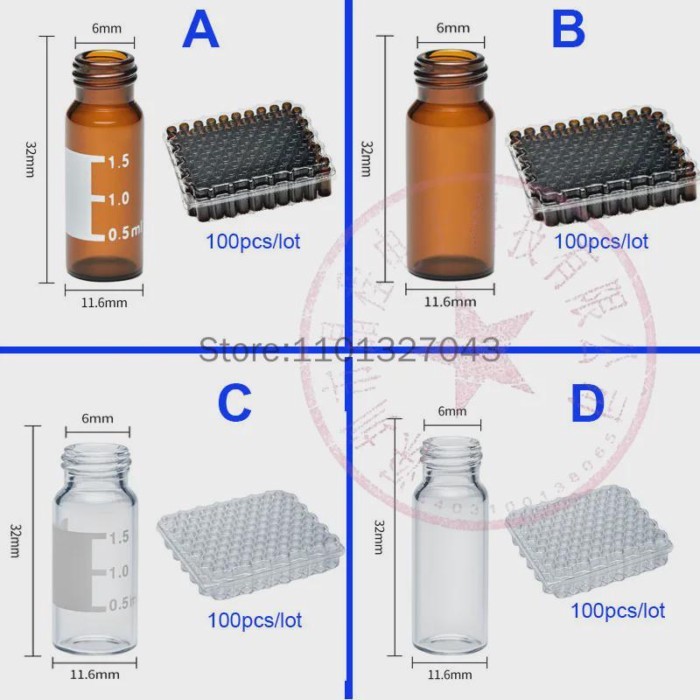 Chromatography Vial 1.5mL / 2mL Screw Neck Bacteria Vial With Scale Reagent Serum Storage Bottle Wi