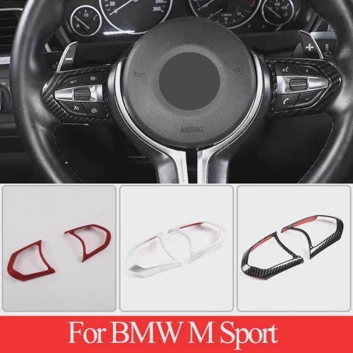 Red For BMW F20 F22 F21 F30 F32 F33 F36 F06 F12 F13 X5 F15 X6 F16 M-Sport ABS Steering Wheel Decora