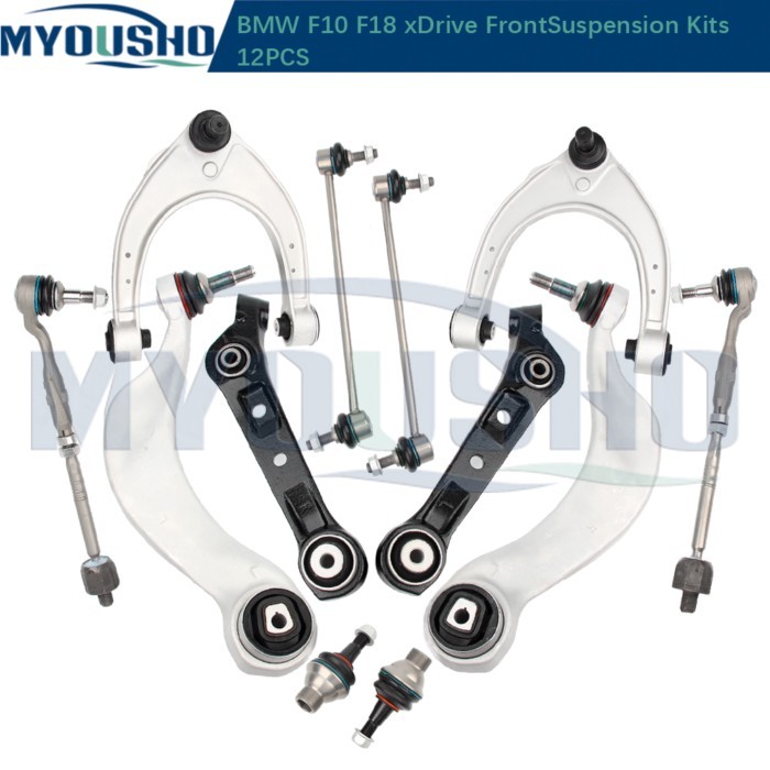 Myousho 12pcs Front Control Arm Stabilizer Link Tie Rod End Assembly Kits For BMW 5/6/7 Series F10