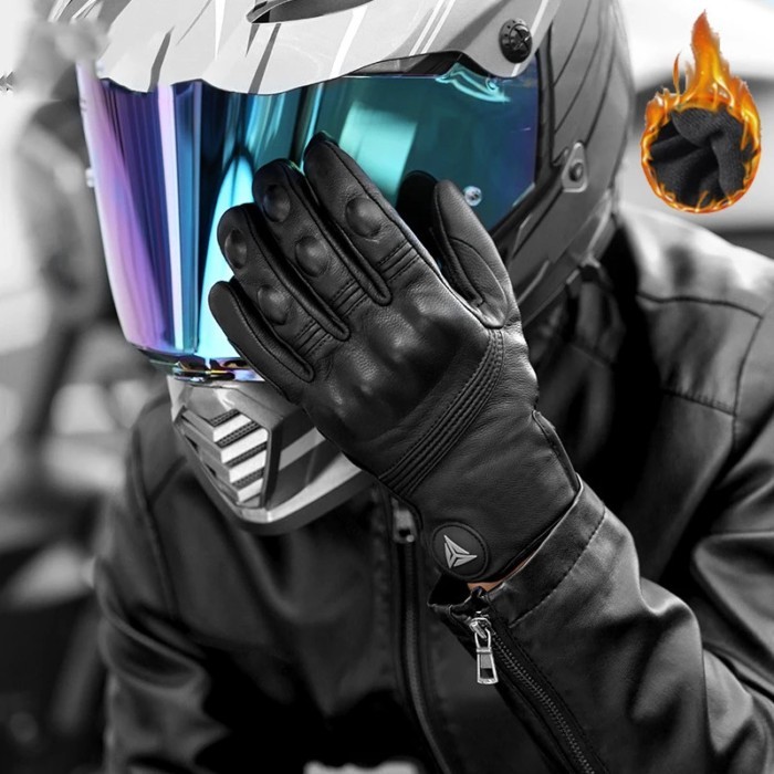 Real Leather Gloves Men Motorcycle Gloves Motocross Gloves Protection Guantes Rekawice Motocyklowe