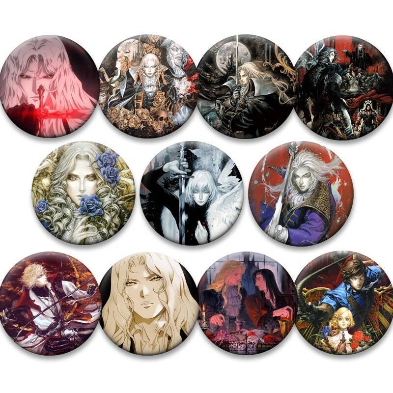 อะนิเมะ Castlevania เข็มกลัด Pins Alucard Trevor Belmont Sypha Belnades รูปการ์ตูน Badge คอสเพลย์ของ