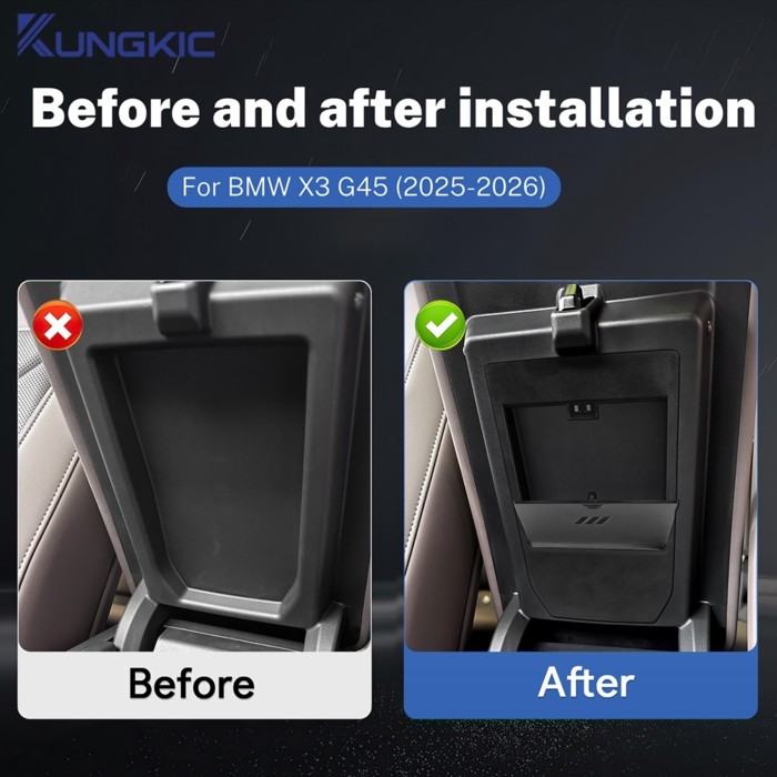 For BMW BMW X3 G45 2025 Armrest Hidden Storage Box Privacy Item Tray Organizer for BMW G45 Hidden L