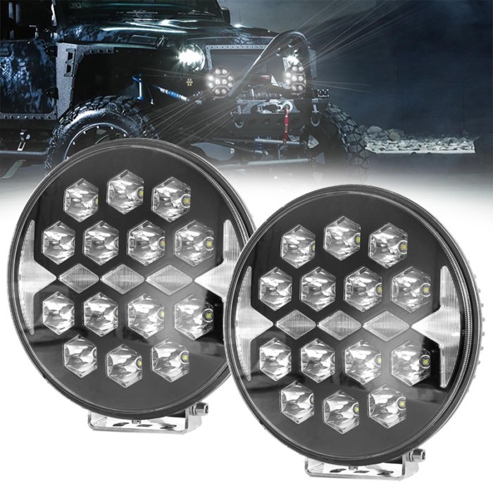 1 PCS 9 Inch 120W Led Work Light Headlight 12V 24V 6000K Offroad 4WD 4x4 LED DRL HeadLamp for Lada