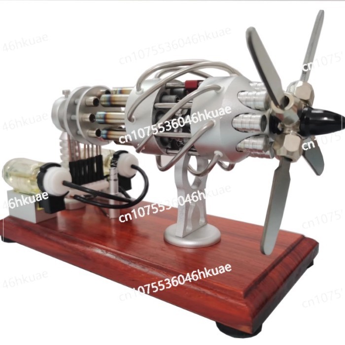 Mini Generator Model Miniature Small Fuel Can Start DIY Swash Plate 16 Cylinder 8 Cylinder Aircraft
