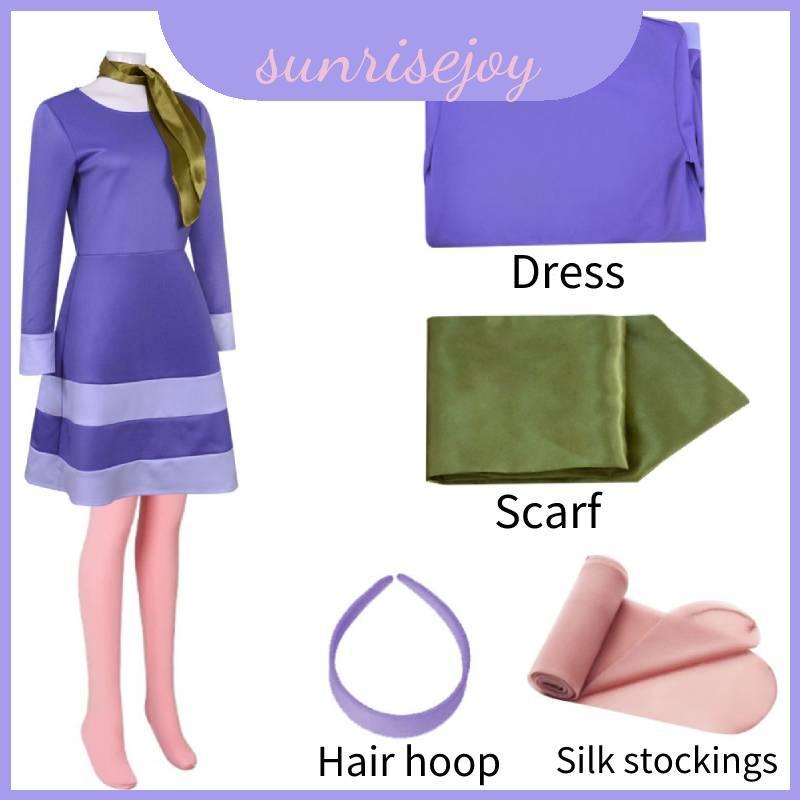 ชุดเดรสคอสเพลย์ Scooby-Doo Daphne สำหรับฮัลโลวีน