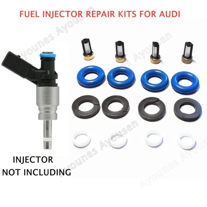 4 Sets Fuel Injector Rebuild Repair Kits for Audi RS4 S6 B7 8E 8H R8 4.2L V8 BVJ QUATTRO 079906036C