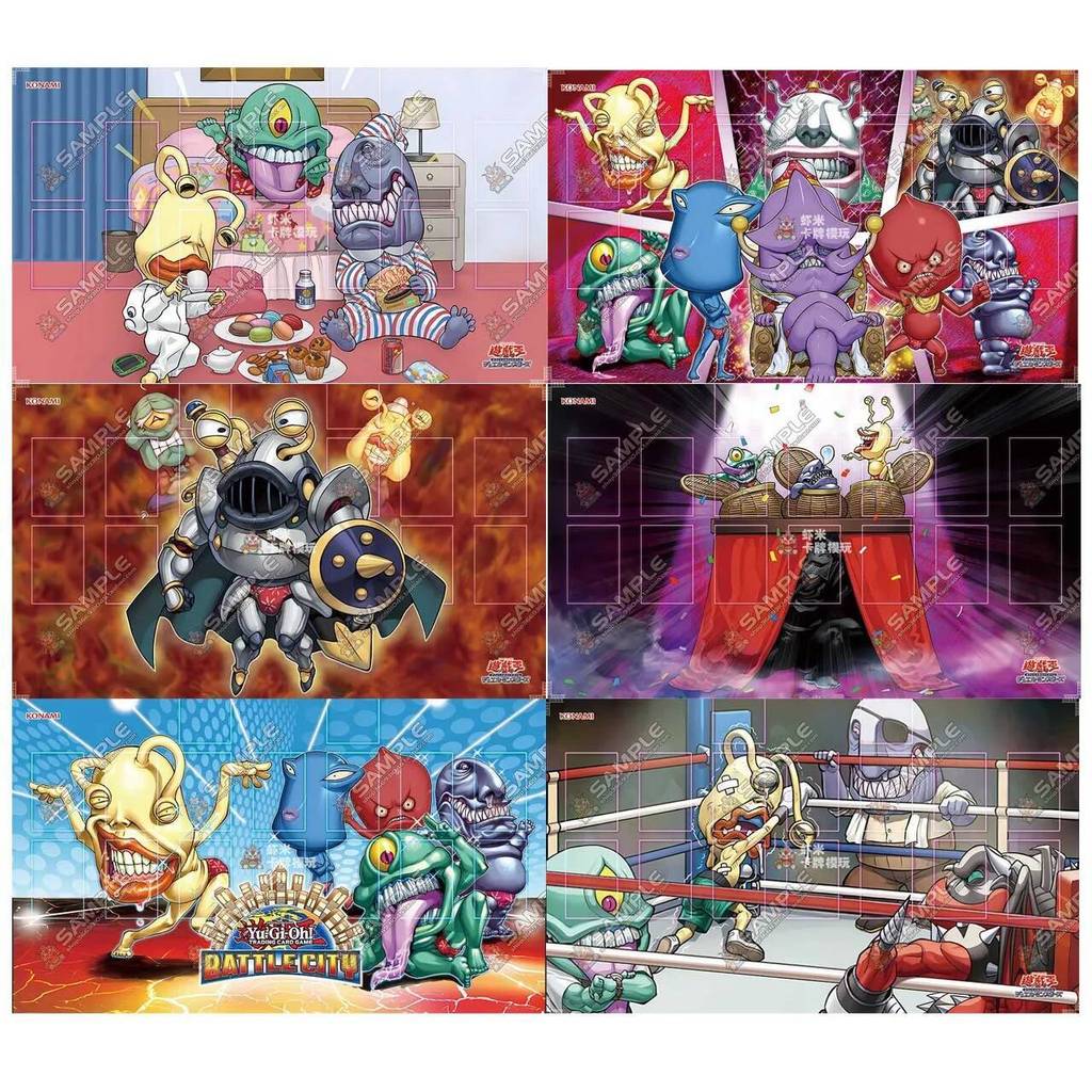 ยูกิโอ! Ojama Knight Series 600x350 มม.ที่กําหนดเอง Playmat อะนิเมะการ์ตูน Ojama Country Stitching E