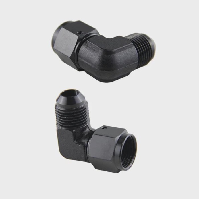 AN3 AN4 AN6 AN8 AN10 AN12 Female to 3AN-12AN Male 90 Degree Flare Swivel Hose Fitting Adapter Black