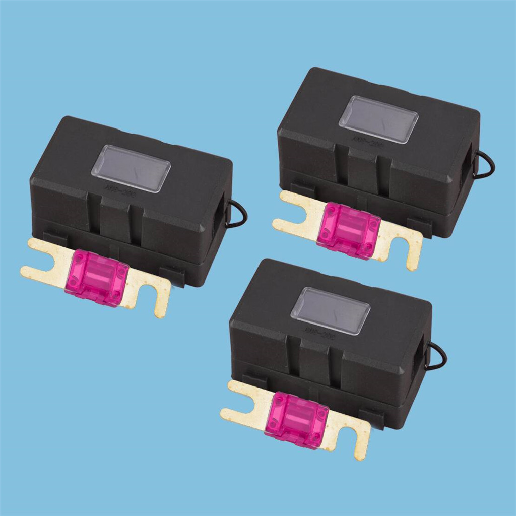 3 x Car Fuse Holder Block & 125A Fuse Kits Circuit Protection กันฝุ่น