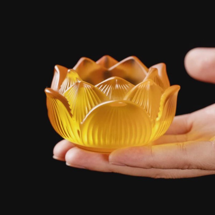 Glass Lotus Water Supply Cup Household Sacrificial Supplies Buddhist Temple Utensils Provide Glasse