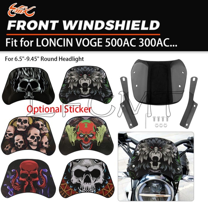 Fit for Loncin AC4 250 VOGE 500AC 300AC LX250-12C LX250-15D LX300-6C Motorcycle Retro Windshield Wi