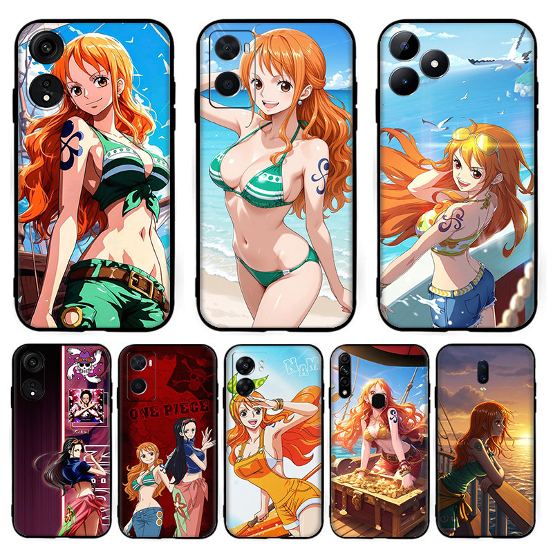 เคสโทรศัพท์TPUซิลิโคนสีดําอะนิเมะNami RobinจากOne Piece[T-4]สําหรับOPPO R9 F1 Plus R9S Reno 2 2Z 2F 