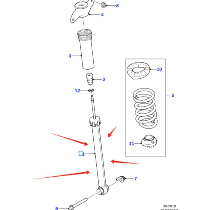 Suitable for Jaguar F-PACE 2016 XJ XE X761 X760 rear shock absorber T4N7350