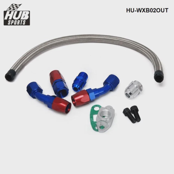 HUB sports T3 T4 T3/T4 T04E T66 T67 T70 GT45 GT30 Turbo Oil Drain Line Kit Oil Return Line HU-WXB02