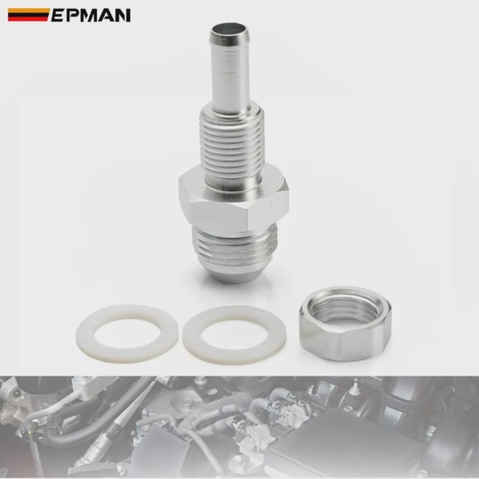 EPMAN AN6/AN8 Flare Male Bulkhead To 5/16" Or 3/8" Hose Barb Fitting Adapter Aluminium For Fuel Pum
