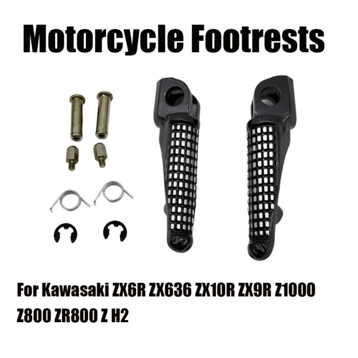 For Kawasaki ZX6R ZX636 ZX10R ZX9R Z1000 Z800 ZR800 Z H2 Motorcycle Front  Footrests Foot Pegs
