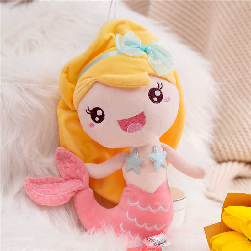 ของแท้ Peipeilong Little Mermaid Plush ของเล่น Sea World Mermaid Princess Ragdoll สาวปลอบโยน Sleepin