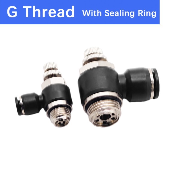 SL4 6 8 10 12mm Fast connection Pneumatic Fitting M5 G Thread 1/8" 1/4" 3/8" 1/2" Air Speed Regulat