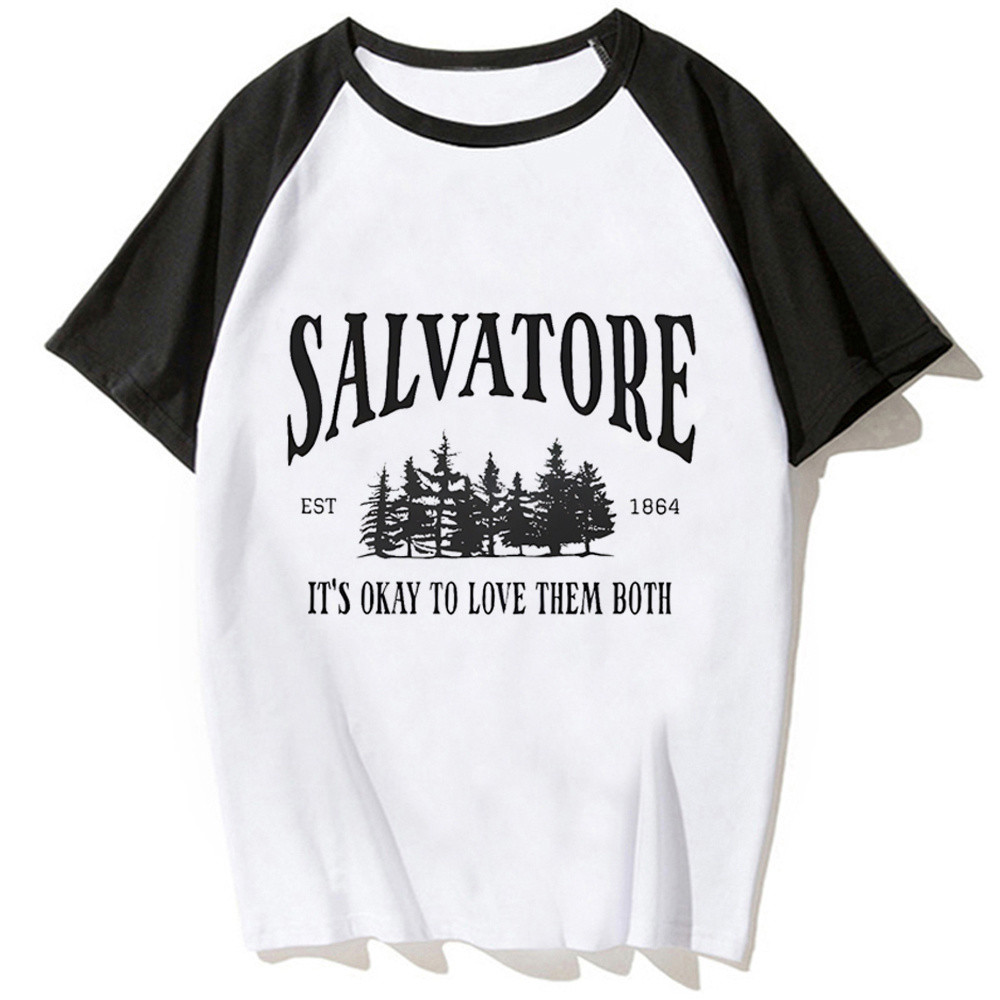 The Vampire Diaries เสื้อยืดพังค์วินเทจ สำหรับผู้หญิง ลายPsychedelic anime ยุค80s