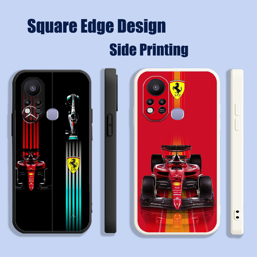 ปลอกสําหรับ Huawei Nova 3i 7i 8i 5T Y9S JDM รถแข่ง ferrari สูตร 1 DJW33 เคสโทรศัพท์ขอบสี่เหลี่ยม