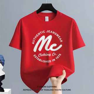1326 เสื้อยืด สีดําแขนสั้น เสื้อยืดผู้ชาย สตรีทแฟชั่น NEW YEAR ลายการ์ตูน Christmas ผู้ชาย OVERSIZE COOL สีขาว-ดำ คอกลม