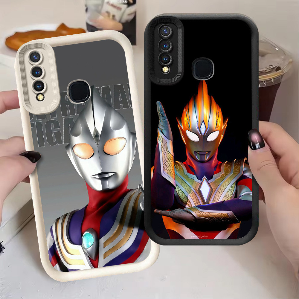 G-57 Ultraman Casing สําหรับ VIVO Y12 Z1 Pro Y50 Y30i Y15 V9 Y30 Y17 Y19 สีดําและสีขาว