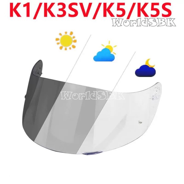Photochromic Visor for AGV K5 K5S K5-S K3SV K3-SV K1 Helmet Glasses Screen Shield Windshield Access