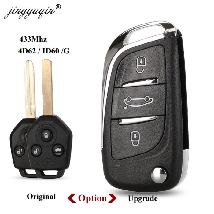 jingyuqin 433MHz 4D62 ID60 G Chip 3 Button Remote key for Subaru Forester OutBack XV Origianl/ Upgr