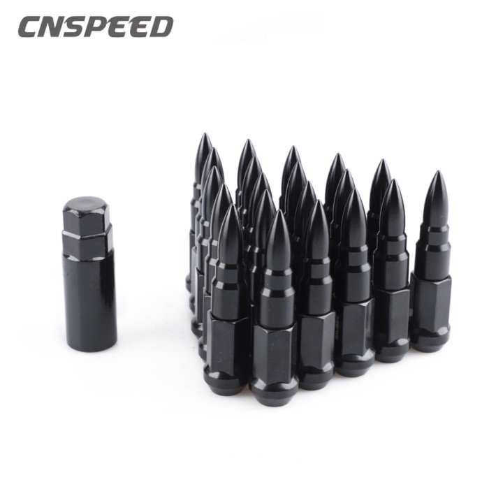 Spike Wheel Rims Lug Nuts 37mm Length Racing Auto M12*1.5 M12*1.25  Hex 19mm 20pcs Aluminum Alloy