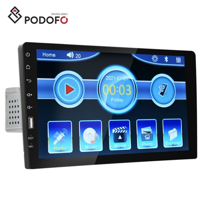 Podofo 9'' 1 Din Car Stereo Radio Autoradio Car MP5 Player BT FM EQ + Microphone Auto Electronics
