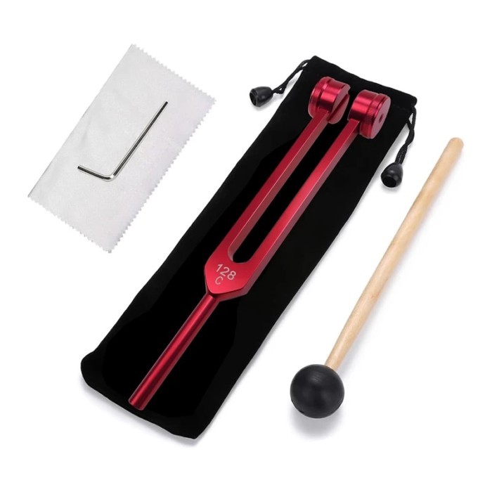 128 Hz Tuning Fork Weighted Red Tuning Forks Kit For Healing 128 Hz Sonic Slider Tuning Fork Set