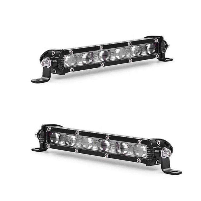 OVOVS 18W 4D 7" LED Light Bar Spot Flood Beam Single Row Light Bar for 4x4 Trucks Offroad