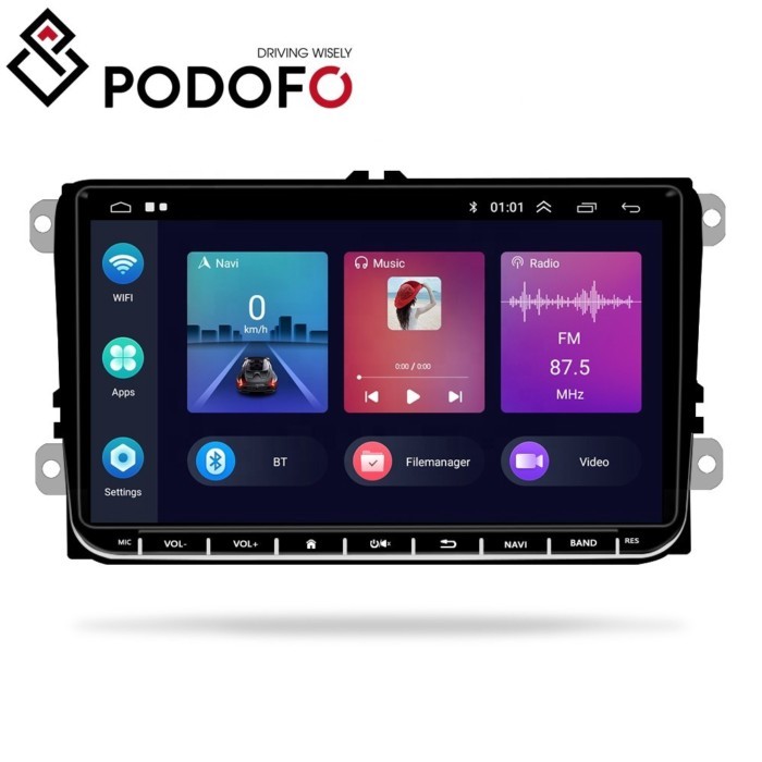 (EU/UK Stock) Podofo 2+64G 9" Android Car Radio Autoradio Carplay Android Auto GPS Wifi FM RDS For